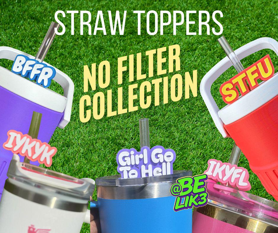 Funny Slang Straw Topper, No Filter Collection Tumbler Accessories, Cup Charm (10mm)